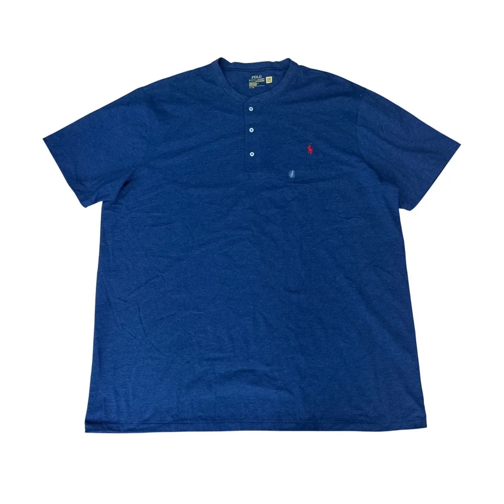 Polo Ralph Lauren Henley Shirt Mens 3XL Performance Short Sleeve Navy Blue